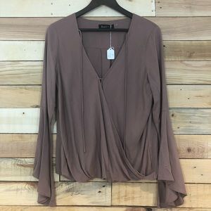 Mustard Seed Mauve Bell Sleeve Top